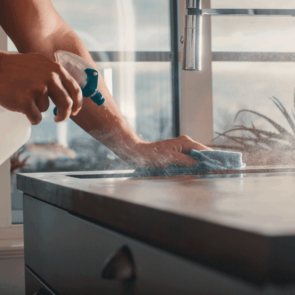 Cleaning spray used in household and home care